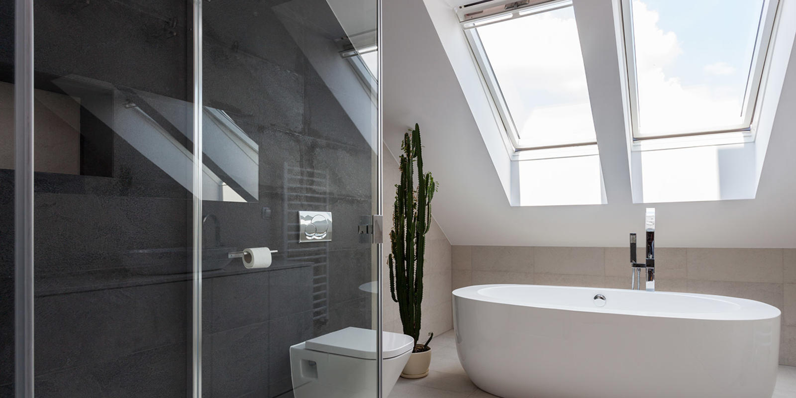 douche met glazen wand