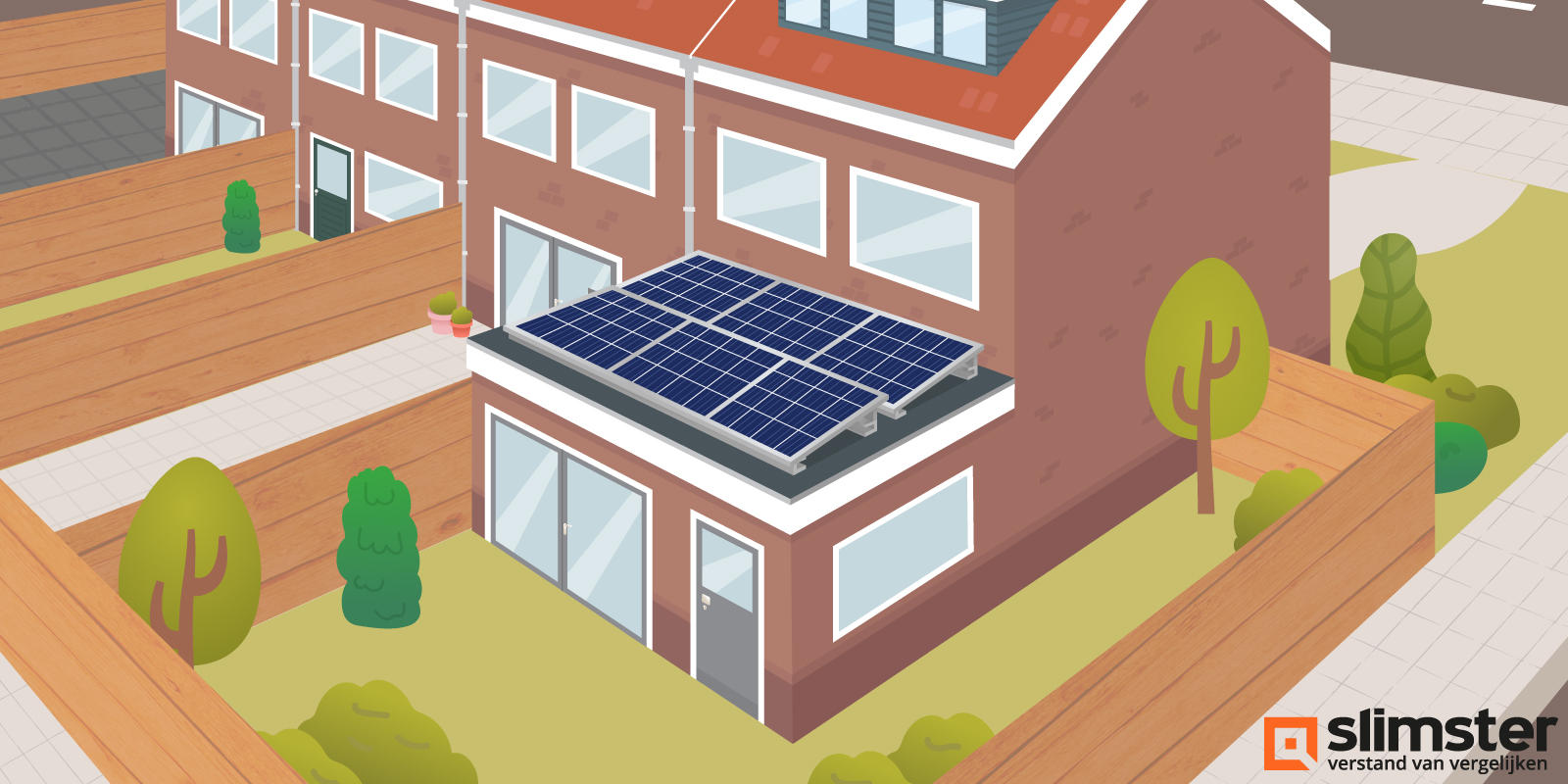 zonnepanelen op aanbouw