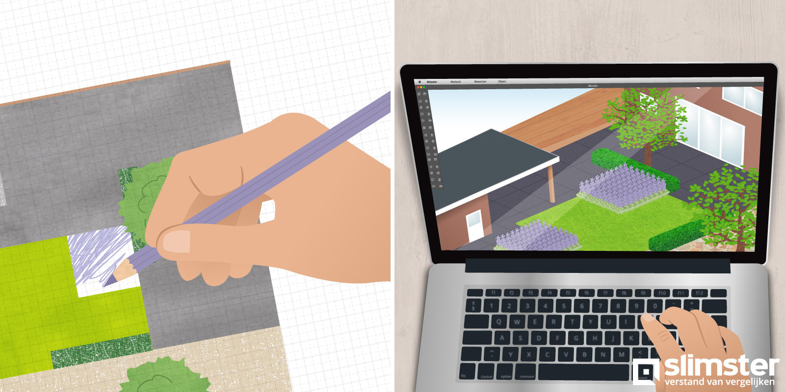 tuinontwerp 2D of 3D