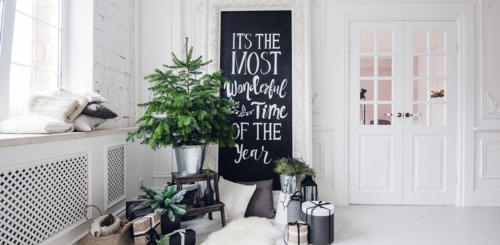 kerstversiering in huis