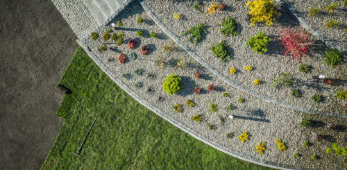 Kleine tuin met ronde vorm