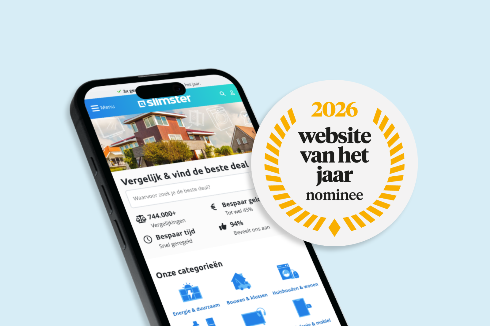 Slimster genomineerd voor Website van het Jaar 2026 én opnieuw Certified